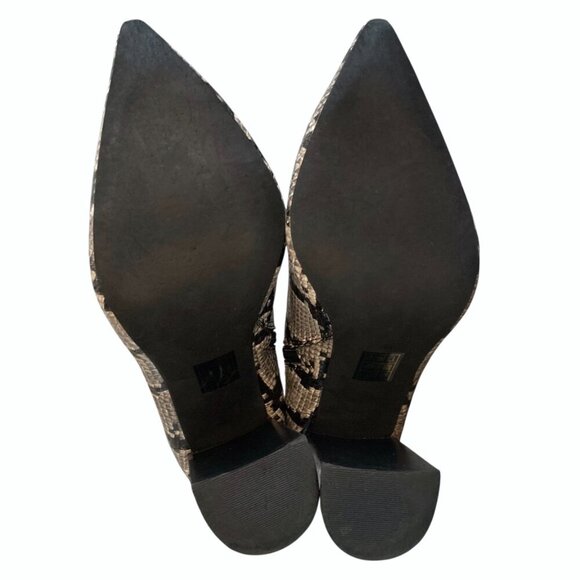 JEFFREY CAMPBELL Raven Leather Python Ankle Side Zip Boots - Picture 9 of 11